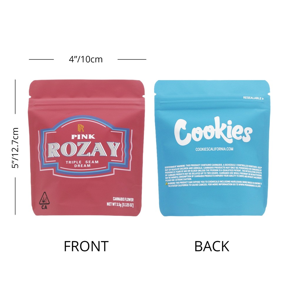 100pcs Mylar Bags Smell Proof 3.5g Food Storage Bags Zip Seal Pouch For Candy