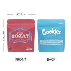 100pcs Mylar Bags Smell Proof 3.5g Food Storage Bags Zip Seal Pouch For Candy