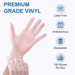 Schneider Clear Vinyl Exam Gloves, Latex-Free, Disposable, 4 Mil