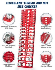 57-Piece Nut and Bolt Thread Checker, Standard & Metric Gauge, Drill & Screw Siz