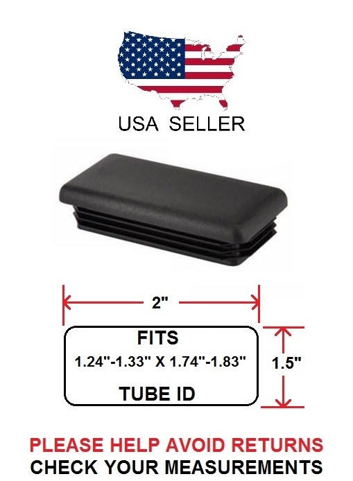 1.5 X 2 INCH RECTANGLE TUBING PLUG/END CAP 1.5″ X 2″ – QUANTITY 2