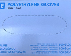 Uline 500 Polyethylene Gloves Clear 1 Mil S-7895 Single Use Ambidextrous New Box