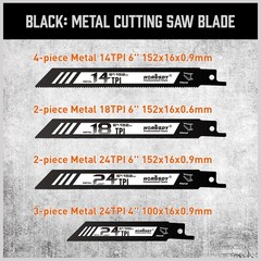 34 PC Reciprocating Saw Blade Set Metal Woodcutting Pruning With Organizer Pouch