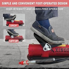 Air Hydraulic Foot Pump: 10,000 PSI, 0.45 Gal, 3/8″NPT Out, 1/4″In Lubricator