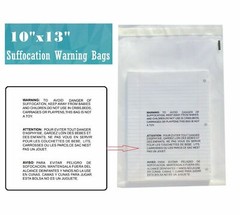 200 10×13 Suffocation Warning Clear Poly Self Seal Bags 1.5 mil -ST ShipMailers