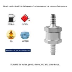 4 Pcs 8mm 5/16″ Fuel Non-Return One Way Check Valve Petrol Diesel Oil Aluminum