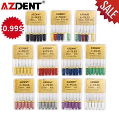 AZDENT Dental Endo Root Canal File Hand Use K-Files Stainless Steel 21mm/25mm
