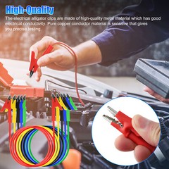 5Pcs 30V 15A Alligator Clips Electrical Test Leads Set 3.3ft Jumper Wires Cables