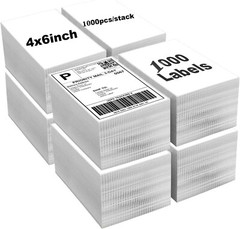 1000/Stack 4″x6″ Fanfold Direct Thermal Shipping Labels Zebra & Rollo Printers