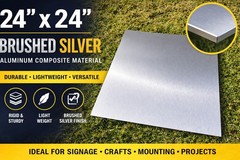 24” x 24” Brushed Silver ACM Sheet – Aluminum Composite Panel