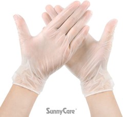 100 SunnyCare Powder Free Vinyl Gloves Food Service (Latex Nitrile Free) 🔥 M