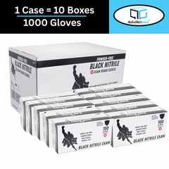 1000 Pieces Black Nitrile Exam Powder-Free Disposable Gloves Medium 6 MIL