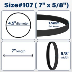 Large Rubber Bands Heavy Duty 30PCS Size #107 Elastic Long Rubber Bands Black