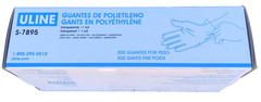 Uline 500 Polyethylene Gloves Clear 1 Mil S-7895 Single Use Ambidextrous New Box