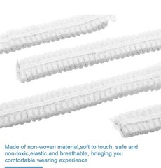 200 (2 X 100) Disposable Hair Net Non-Woven Head White Bouffant with Cap Clip