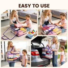 10 Pack Clear Clothes Storage Bags, Double Zipper Design 40L Underbed Moving …