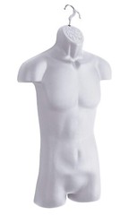 Clothing Display Torso Form Fits S – L Hanging Male Mannequin White Hollow Back