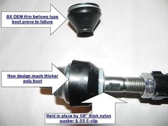 Kubota BX GR Inner/Outer Tie Rod Poly Boots USA made not China copy 1 yr Wty