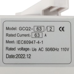 63A 2P 110V Dual Power Automatic Transfer Switch Generator Changeover Switch