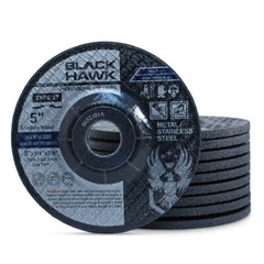 100 Pack – 5″ x 1/4″ x 7/8″ Black Hawk Grinding Wheels T27 Discs for Metal