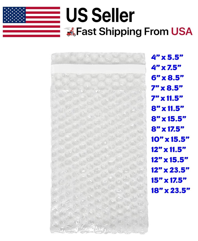 Bubble Out Bags Protective Wrap Pouches 4×5.5 4×7.5 6×8.5 8×11.5 10×15.5 12×15.5