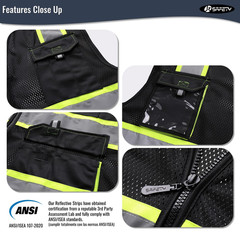 Jksafety Hi Vis Reflective Safety Vests for Men Women High Visibility Vest Wi…