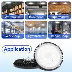 10Pack 200W UFO Led High Bay Light Warehouse Factory Commercial Industrial Light