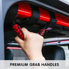 Roll Bar Grab Handles – Durable Paracord with Metal Buckle, Compatible with Jeep