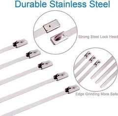 INDUSTRIAL GRADE 400lb (12MM) Stainless Steel Metal Zip Ties Heavy Duty Cable