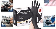 Professional Grade 4 Mil Black Nitrile Exam Gloves – Latex Free & Puncture Proof