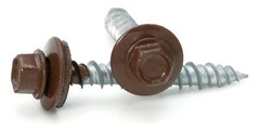 #10 Hex Washer Head Roofing Screws Mechanical Galvanized | Brown Finish