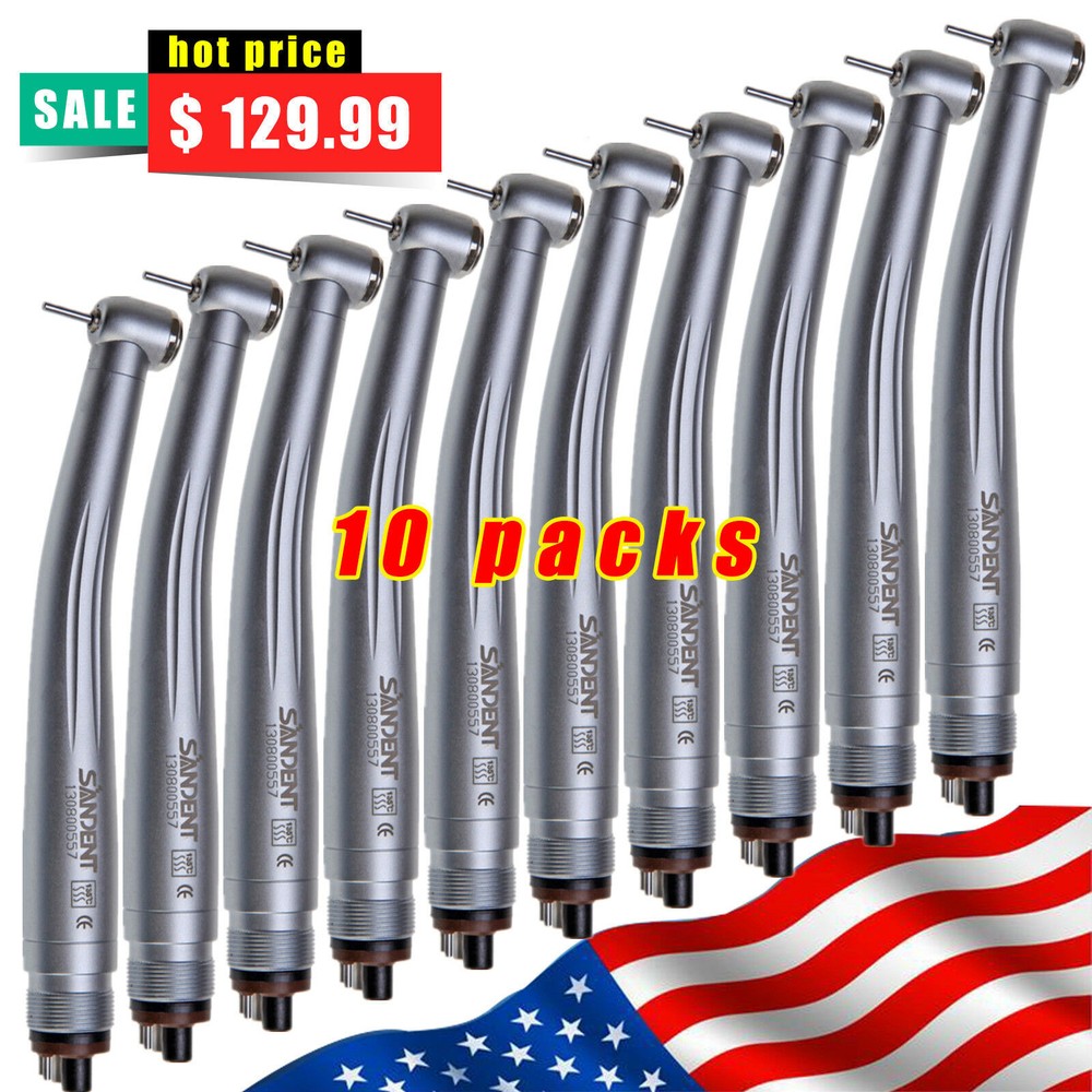 10pcs New SANDENT NSK Style Dental High Speed Handpiece Push Button 4/2Hole FGUS