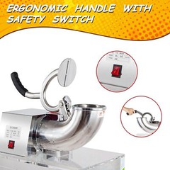 VNN 500LBS/H Commercial Snow Cone Machine Electric Ice Shaver Ice Crusher 48L