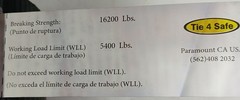1 NEW TIE 4 SAFE TWS41-44 15’ TOW STRAP NNB ***MAKE OFFER***