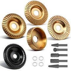 Seamaka 5PCS Wood Carving Disc Set+5PCS Rotary Burr Rasp Set,Wood Grinding Wh…