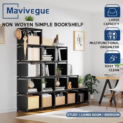 Mavivegue Bookcase 18-Cube Extra Large Book Shelf DIY Cube Storage Organizer