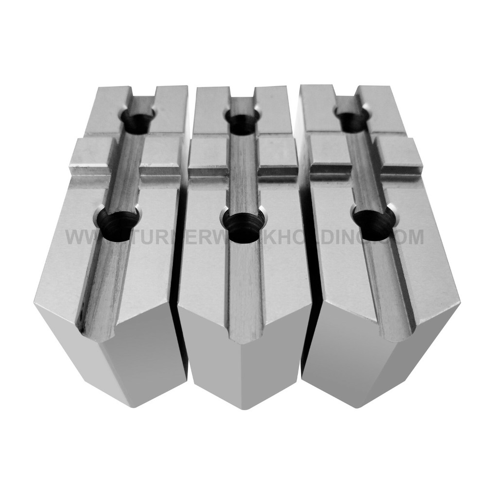 AMERICAN STANDARD ALUMINUM SOFT JAWS FOR TONGUE & GROOVE 6″ CHUCK 1.5″ HT (3 PC)