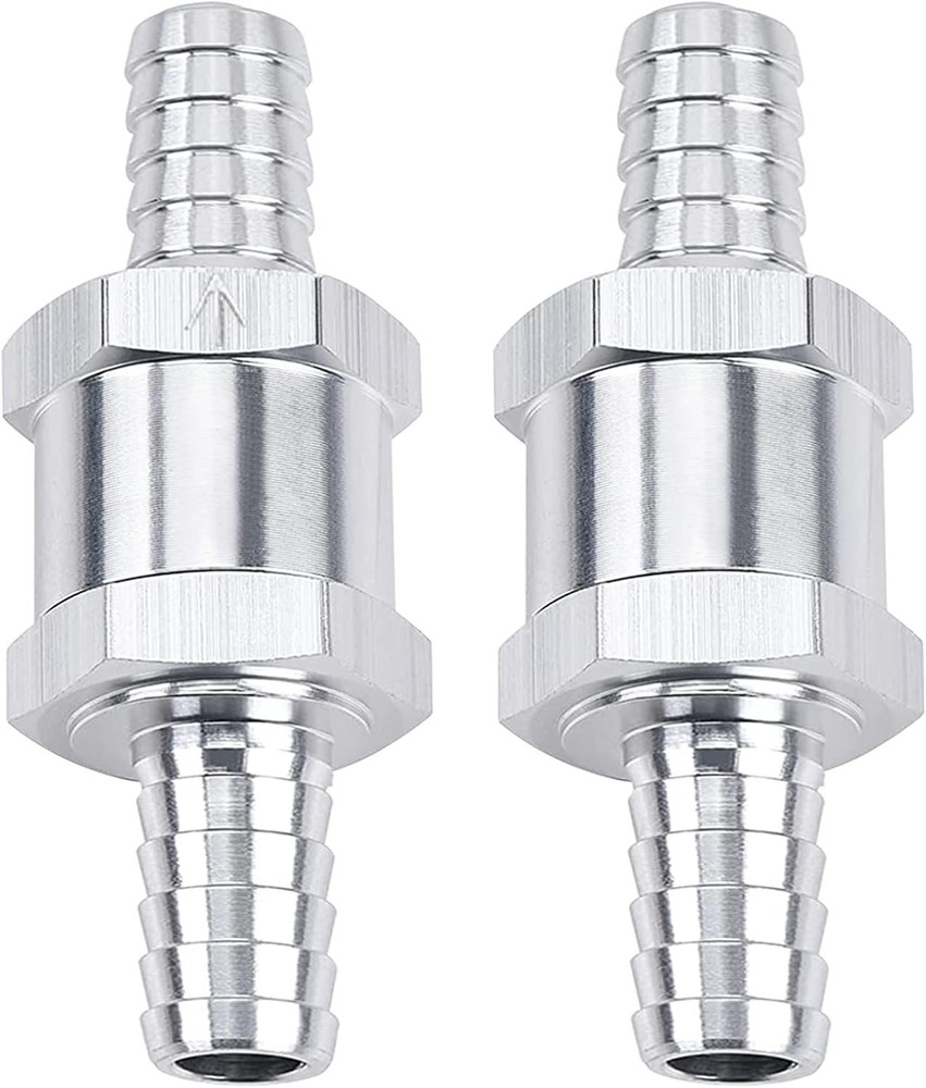 2 Pcs 8mm 5/16″ Fuel Non-Return One Way Check Valve Petrol Diesel Oil Aluminum