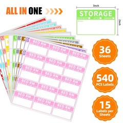 Azureal 540 PCS Moving Labels, 10 Color Coded 2 inch x 3 inch, Multicolor