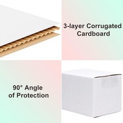 6x4x4 Sturdy Shipping Boxes – 50 Pack White Corrugated Boxes for Small Business