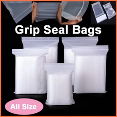 100 Grip Seal Bags Clear Small Plastic Bag Resealable Zip Lock Self Seal Baggies