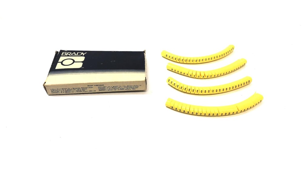 Brady Box of (100pcs) Omni-Grip Sleeve Wire Markers OG2Y-1 (66402) NOS