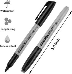 Permanent Markers Bulk 72 Pack Black Permanent Marker Set Fine Tip Waterproof Ma