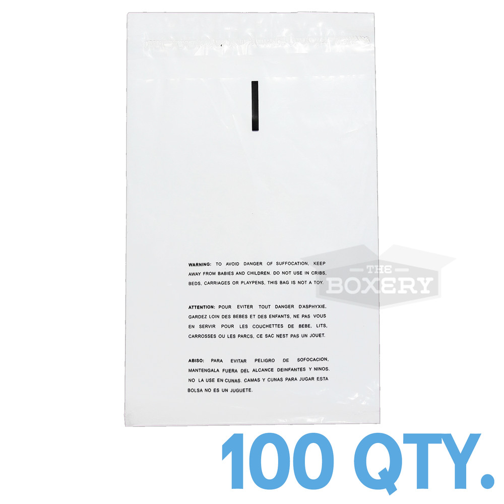 100 14×20 Self Seal Suffocation Warning Clear Poly Bags 1.5 mil Free Shipping