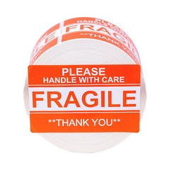 1 Roll ; 500 Labels 2×3 (2″ x 3″) Pre-Printed FRAGILE HANDLE WITH CARE Labels