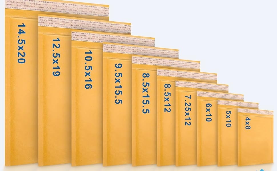 25/50/100/200/500 Kraft Bubble Mailers Padded Envelope Shipping Bags All Size US