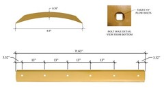 E02021 Scraper Box Blade w Bolts, fits many Gannon Boxes, 6 Bolt, 1/2″x6″x71.63″