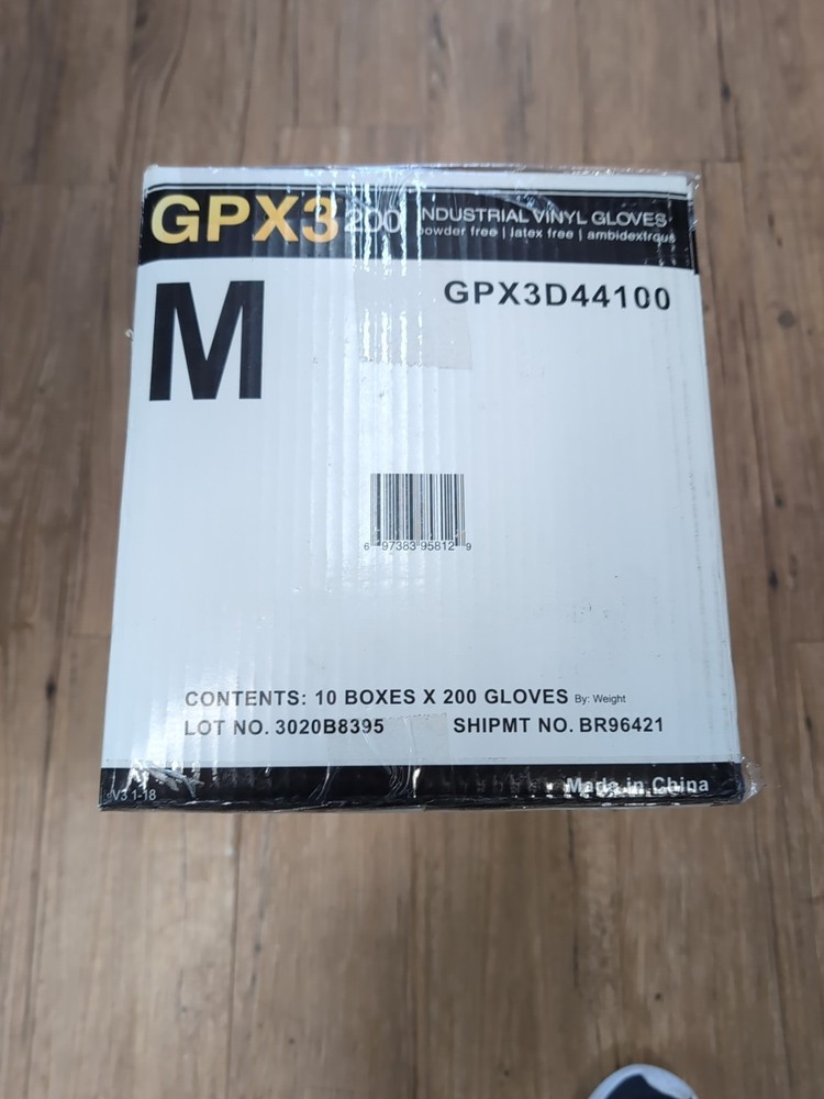 GPX3200 Industrial Vinyl Gloves – GPX3D44100 – MEDIUM – CASE OF 10 BOXES
