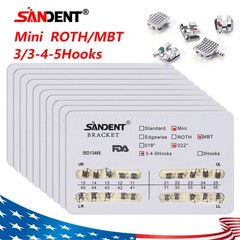 10 Packs Dental Orthodontic Metal Bracket Braces Mini Roth/MBT 022 3/345 Hooks A