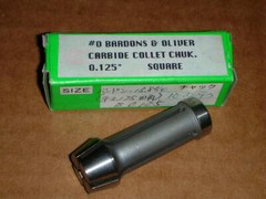 BARDONS & OLIVER #0 SIZE CARBIDE COLLET CHUCK ROUND OR SQUARE CHOICE OF MANY NOS